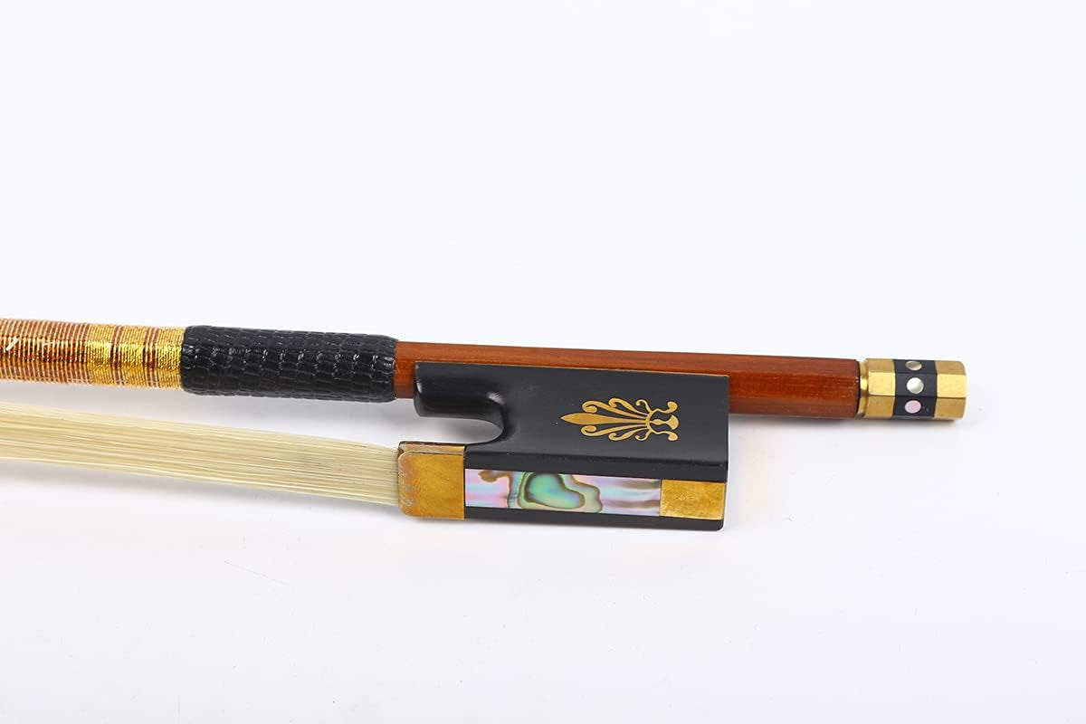 New Violin Bow 4/4 Full Size Advance Brazilwood Stick Ebony Frog Natural Bow Hair Straight Violin Bows