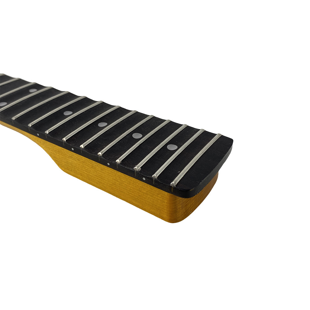 Yellow Paint Maple Electric Guitar Neck 22Fret 25.5Inch Rosewood Fretboard White Dot Inlay Bolt on Guitar Neck Replacement