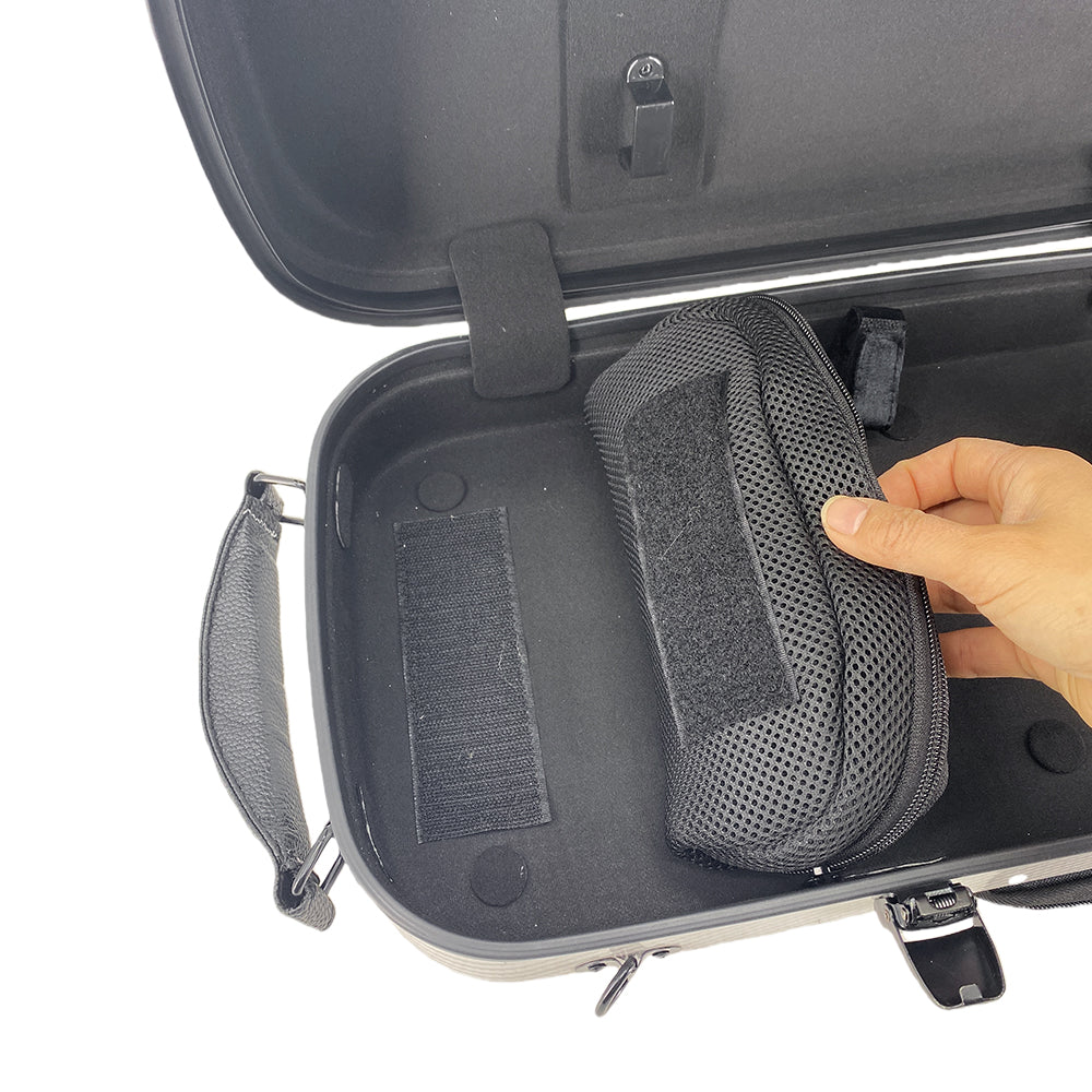 Yinfente 4/4 New Violin Case Carbon Fiber Violin Box Oblong Case Strong Light Full Size Music Sheet Bag (White)