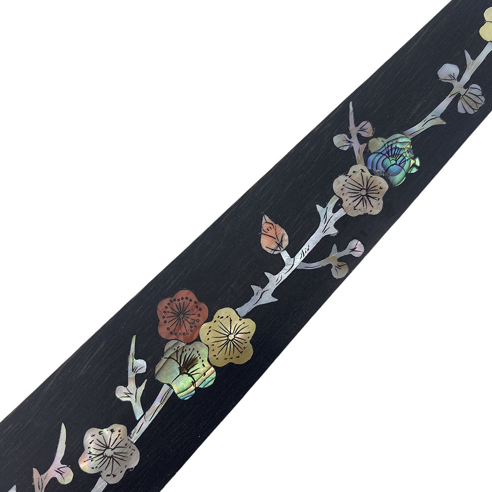 Yinfente Violin Fingerboard 4/4 Full Size Indonesia Ebony Violin Fretboard With Beautiful Pearl Flower Inlay Violin Parts