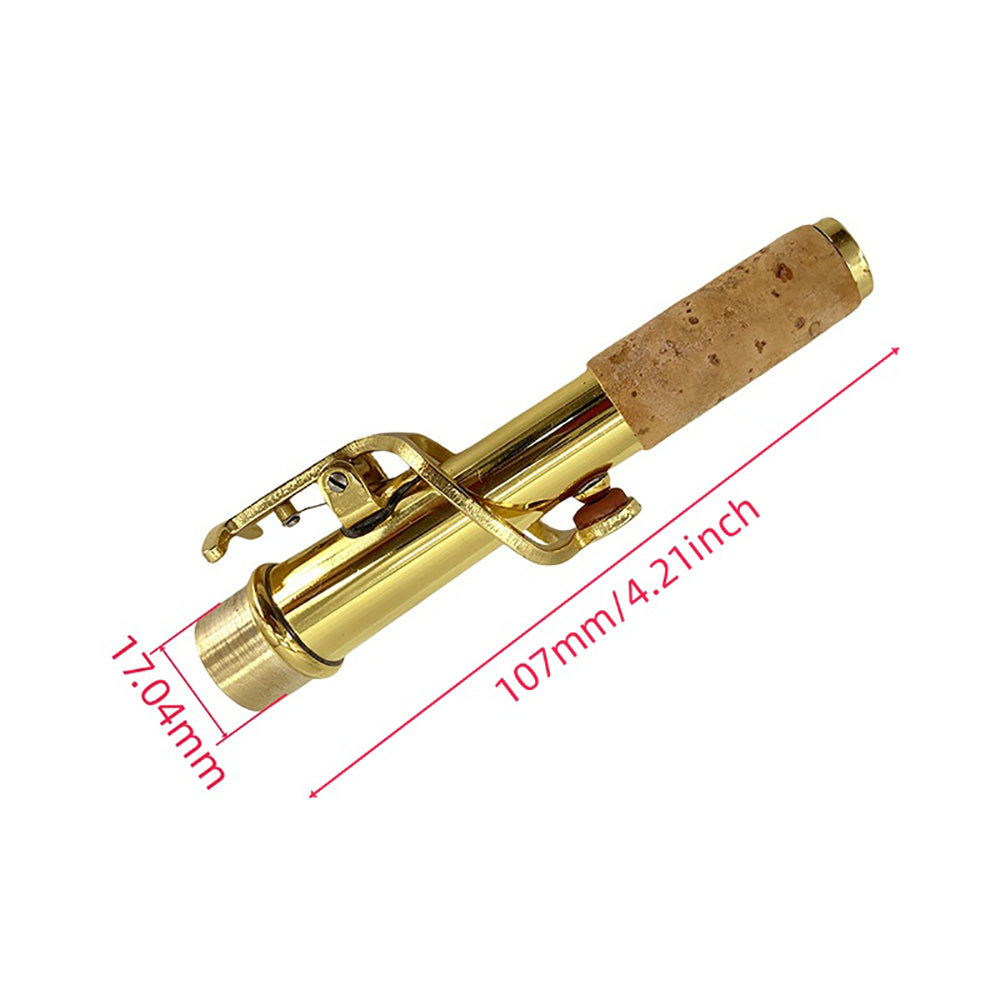 Yinfente Brass Saxophone Necks (Straight & Curved) - Sax Bend Tube Neck, Bore Sizing for Soprano(17Mm), Alto(24.5/25.5Mm), Tenor(27.5/28Mm) - Enhanced Tone & Response (Soprano Straight 17Mm)