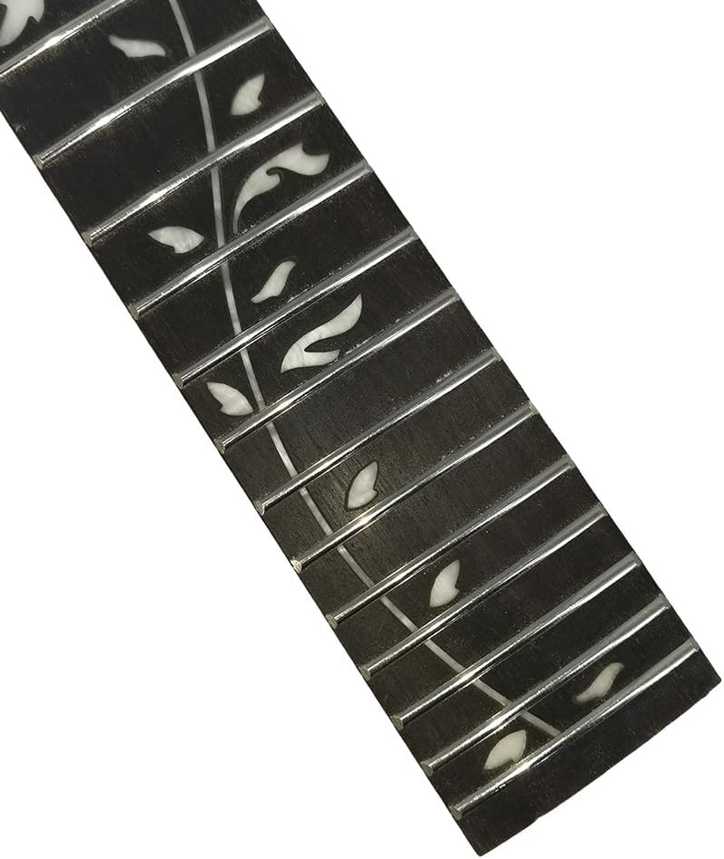 Electric Guitar Neck 24 Fret 25.5Inch Maple Wood Guitar Necks with Rosewood Fretboard Tree Vine Inlay NO Paint DIY Guitar Project Floyd Rose Locking Style