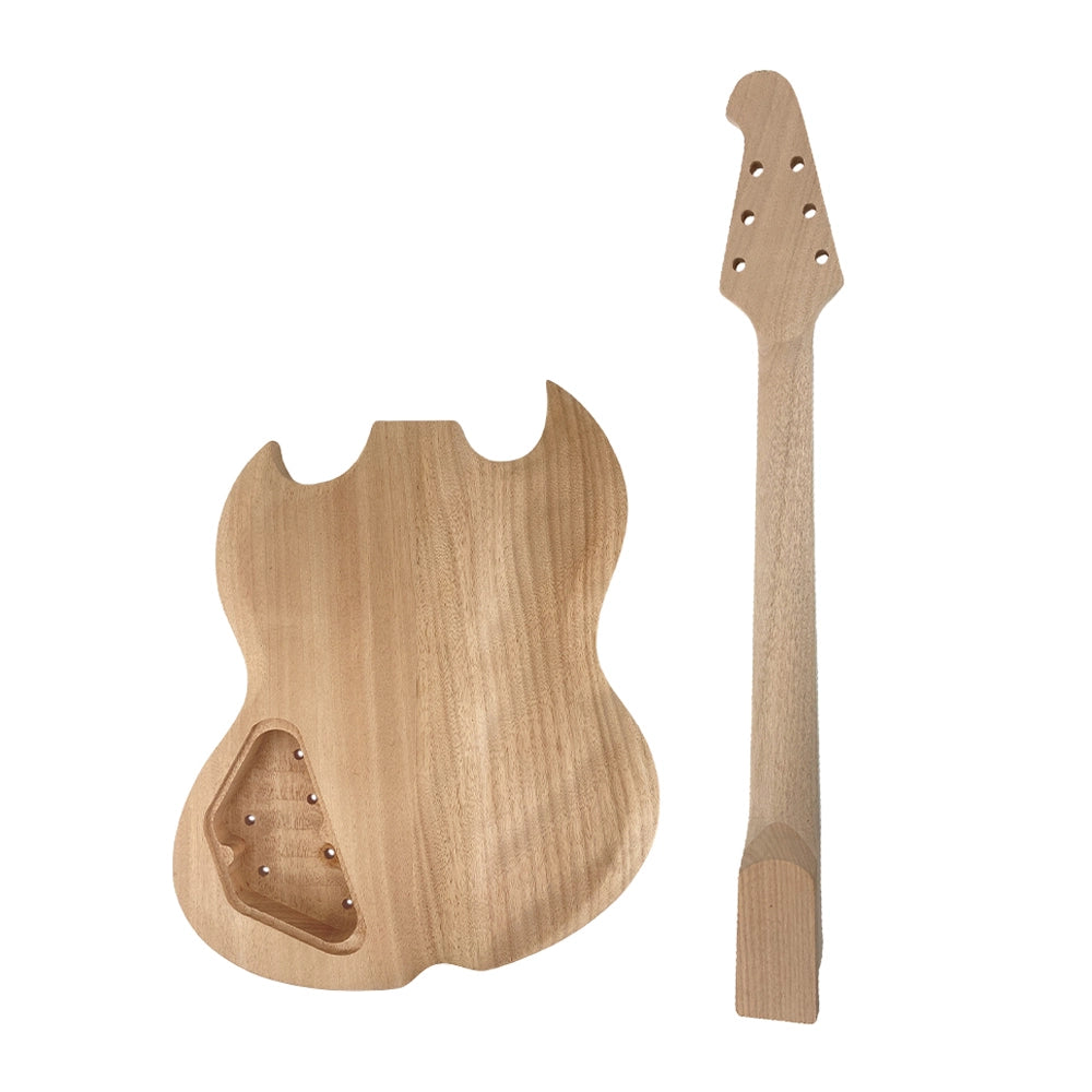 Yinfente DIY guitar kit 22fret guitar neck 24.75inch mahogany wood guitar body SG style