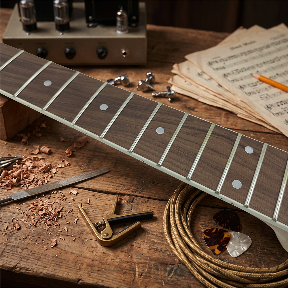 Yinfente unfinished guitar neck 22fret 24.75inch mahogany Rosewood Dot inlay SG Heel
