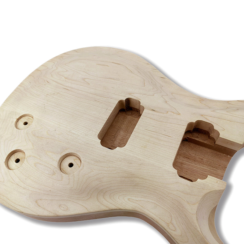 Yinfente unfinished Mahogany Maple Wood Raw Guitar Body HH pickup for Electric Guitar DIY