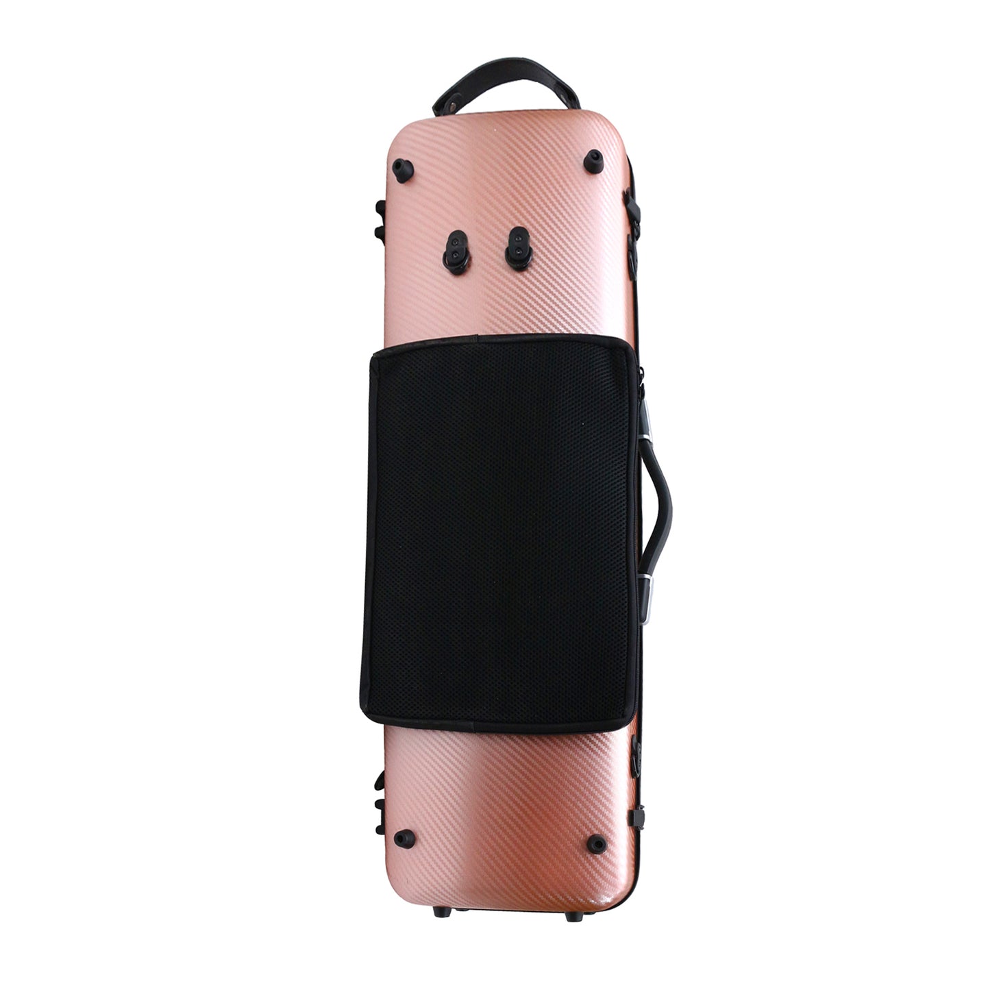 Yinfente Violin Case 4/4 Full Size Carbon Fiber Oblong 4/4 Violin Case with Music Sheet Bag Adjustable Backstrap Hygrometer Lightweight & Portable