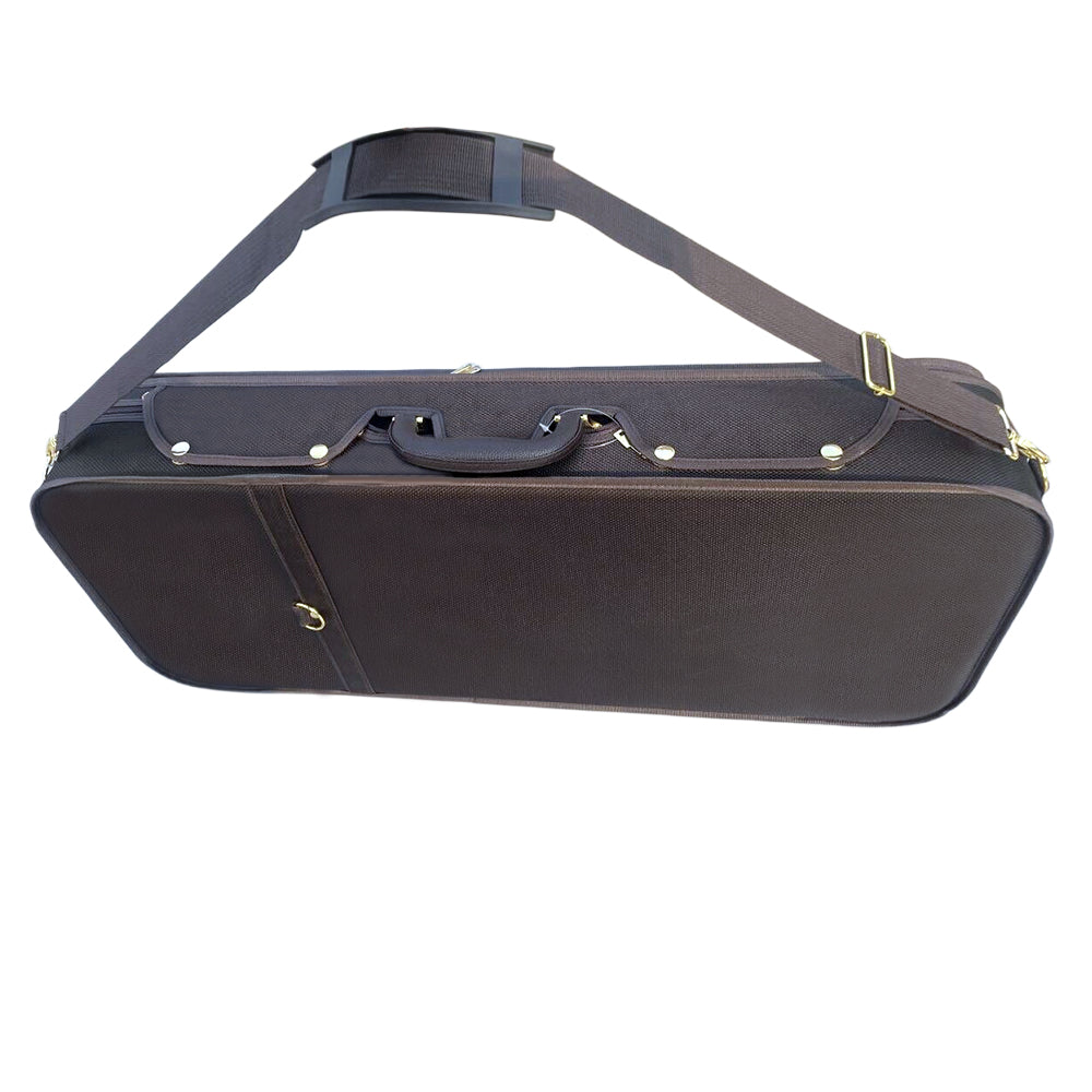 Yinfente Oblong Wooden Double Full Size Violin Case Viola Case for 15-16.5Inch with Adjustable Backstrap Four Bow Holders Thinck Padding