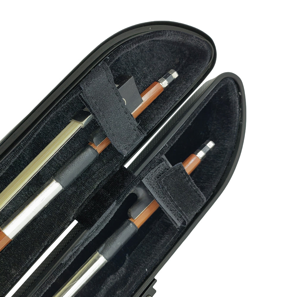 Yinfente Carbon Fiber Violin Viola Cello Bow Case Hard Carrying Case Lightweight Violin Bow Box Hold 2Pcs Bow Nice Protection (Black)