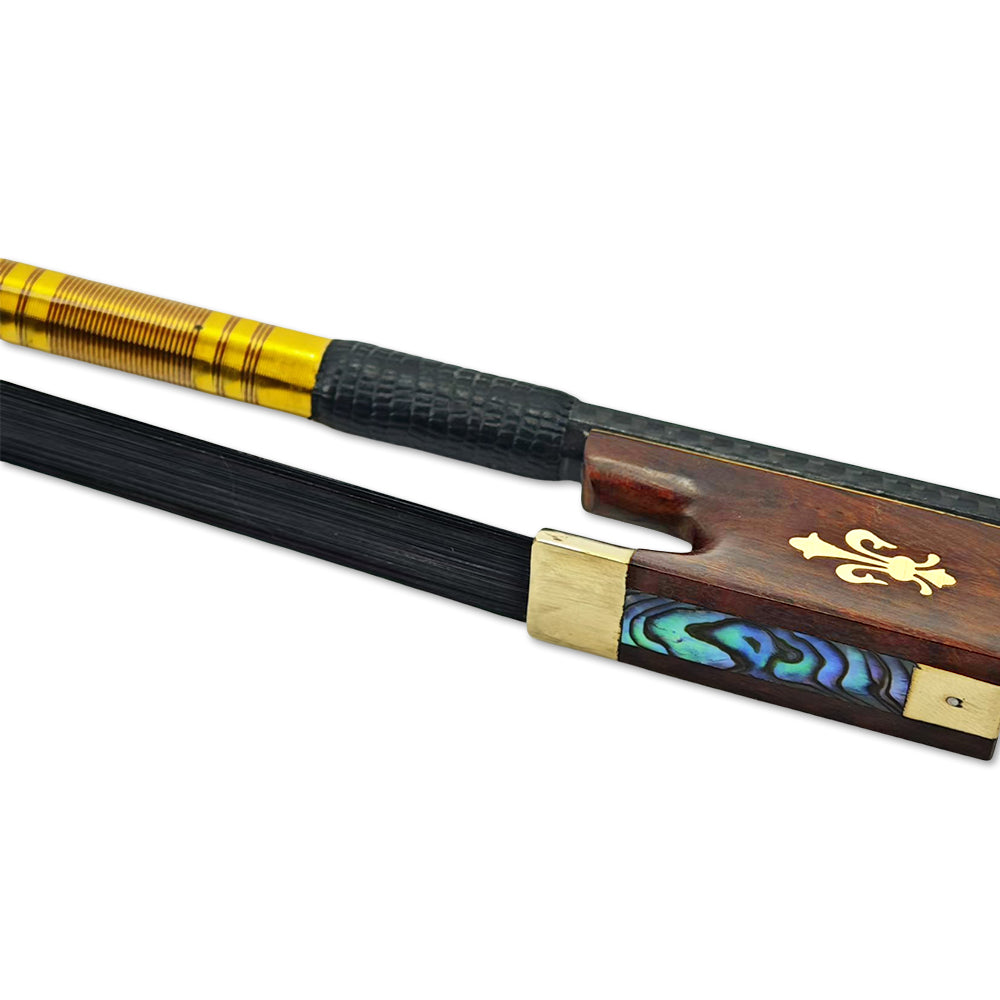 Yinfente 4/4 Carbon Fiber Violin Bow Snakewood Black Bow Horsehair Frog Violin Accessory