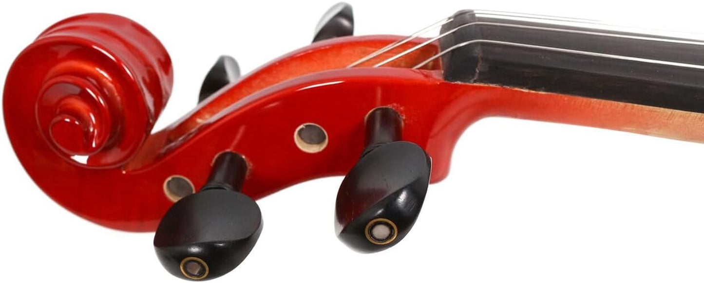 Electric Violin 4/4 Full Size, 4 Strings Silent Violin for Beginners, Student, with Headphones, Case, Rosin, Cable, Bow