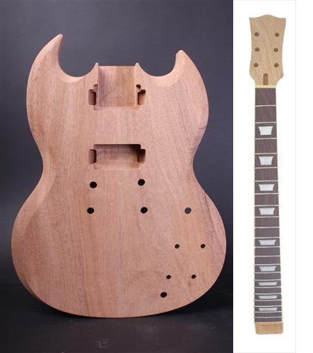 1Set Guitar Kit 22fret 628 Guitar Neck Solid Wood Guitar Body SG Set in Heel DIY