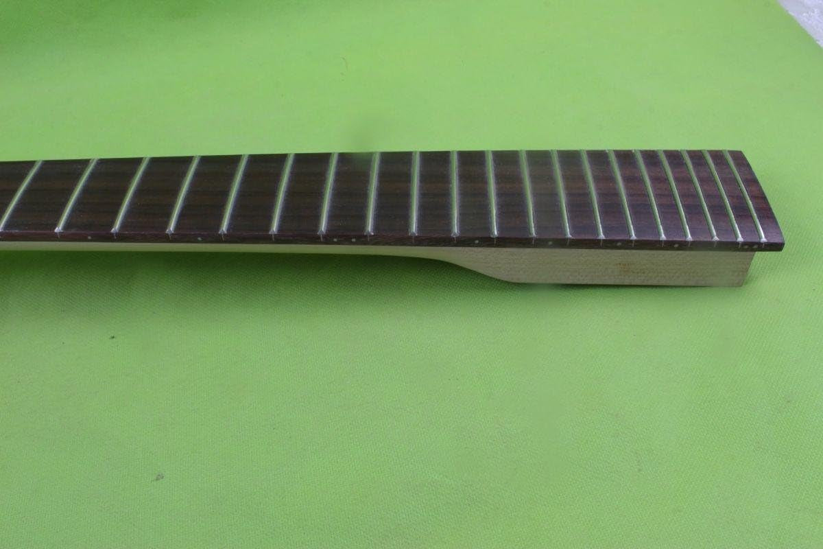7-String Electric Guitar Neck Replacement, Maple Neck, Rosewood Fretboard, 22 Frets, 24.75 Inch Scale, Brown, Alloy Steel Strings