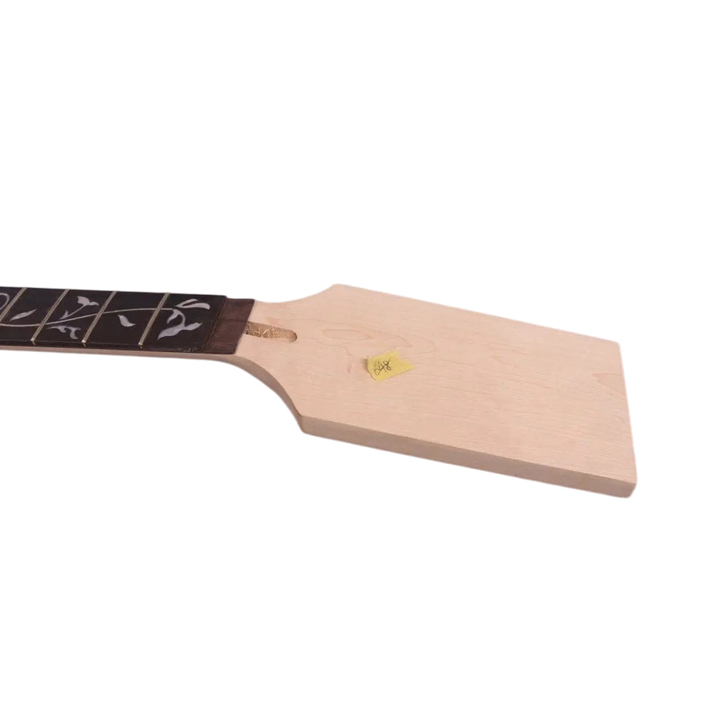Yinfente 24 Fret Guitar Neck Paddle Head 25.5 Inch Rosewood Fretboard Vine Inlay DIY