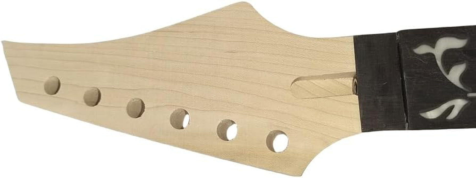 Electric Guitar Neck 24 Fret 25.5Inch Maple Wood Guitar Necks with Rosewood Fretboard Tree Vine Inlay NO Paint DIY Guitar Project Floyd Rose Locking Style