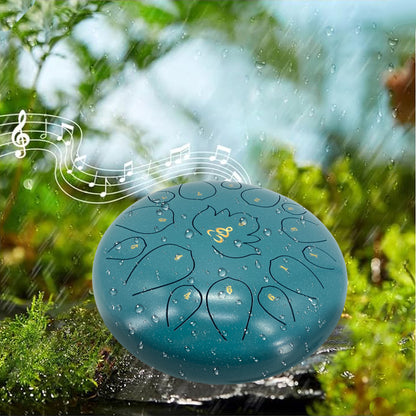 Yinfente 12 Inches 15 Notes Rain Drum for Outside,Steel Tongue Drum with Mallets & Storage Bag,Meditation Rain Chime for Adults,Friends,Family