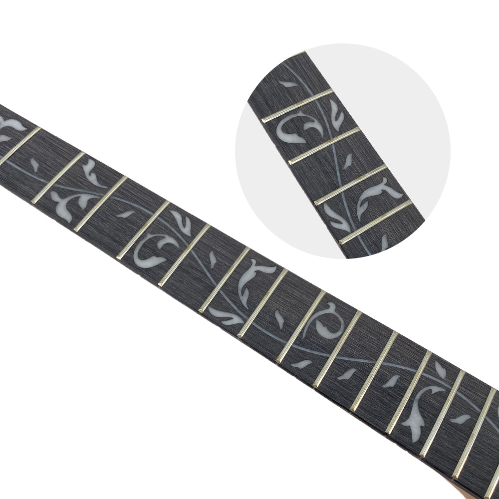 Yinfente Electric Guitar Neck 22 Fret 24.75Inch Mahogany Wood Rosewood Guitar Fretboard Vine Inlay Firebird Bolt on DIY Guitar Necks Tree Inlay