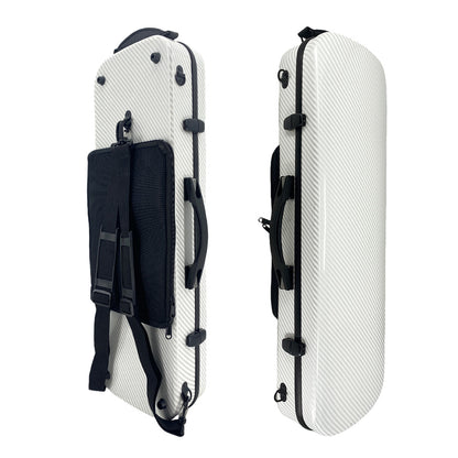 Yinfente 4/4 New Violin Case Carbon Fiber Violin Box Oblong Case Strong Light Full Size Music Sheet Bag (White)