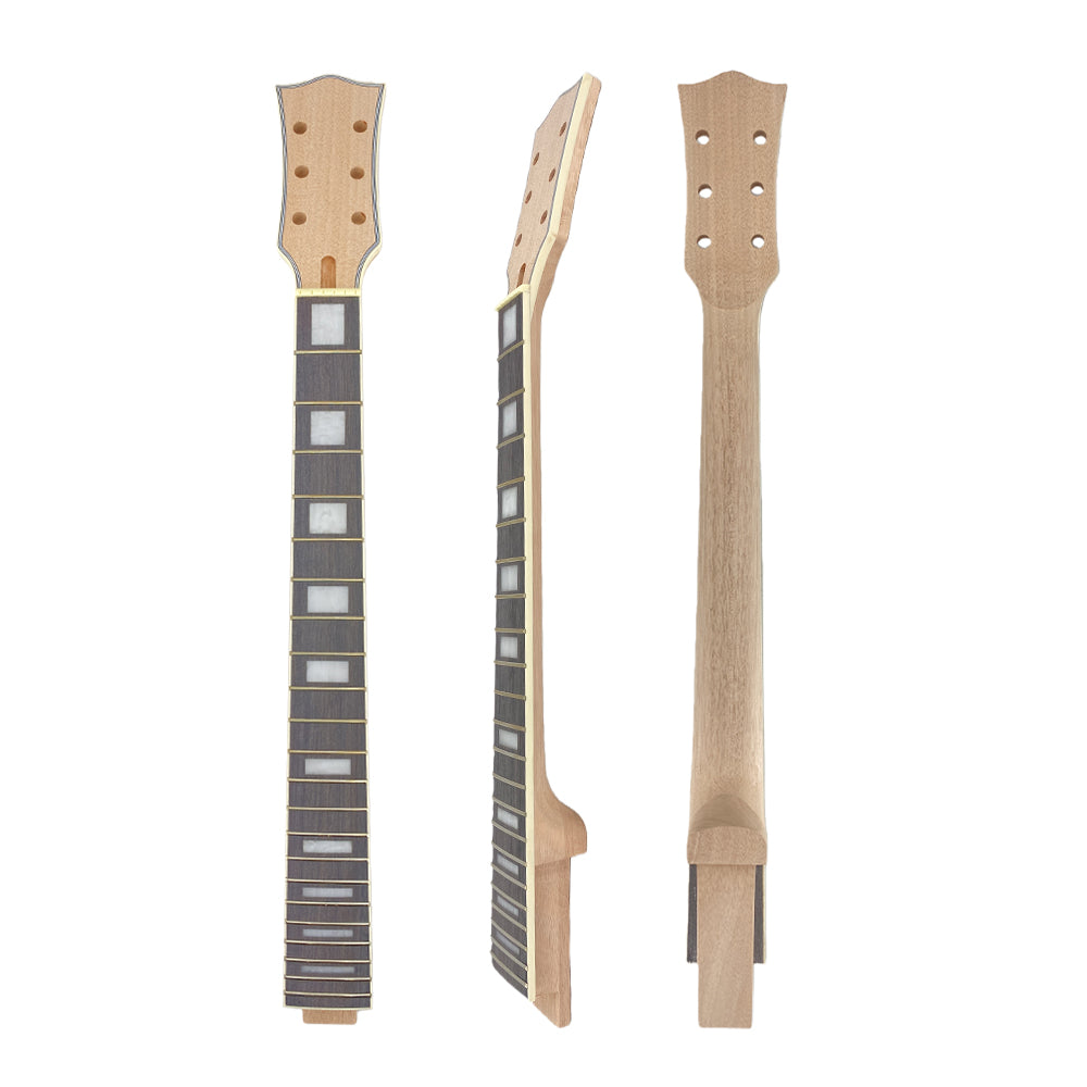 New Guitar Neck 22fret 24.75inch Mahogany Rosewood Fretboard Binding Head Set in