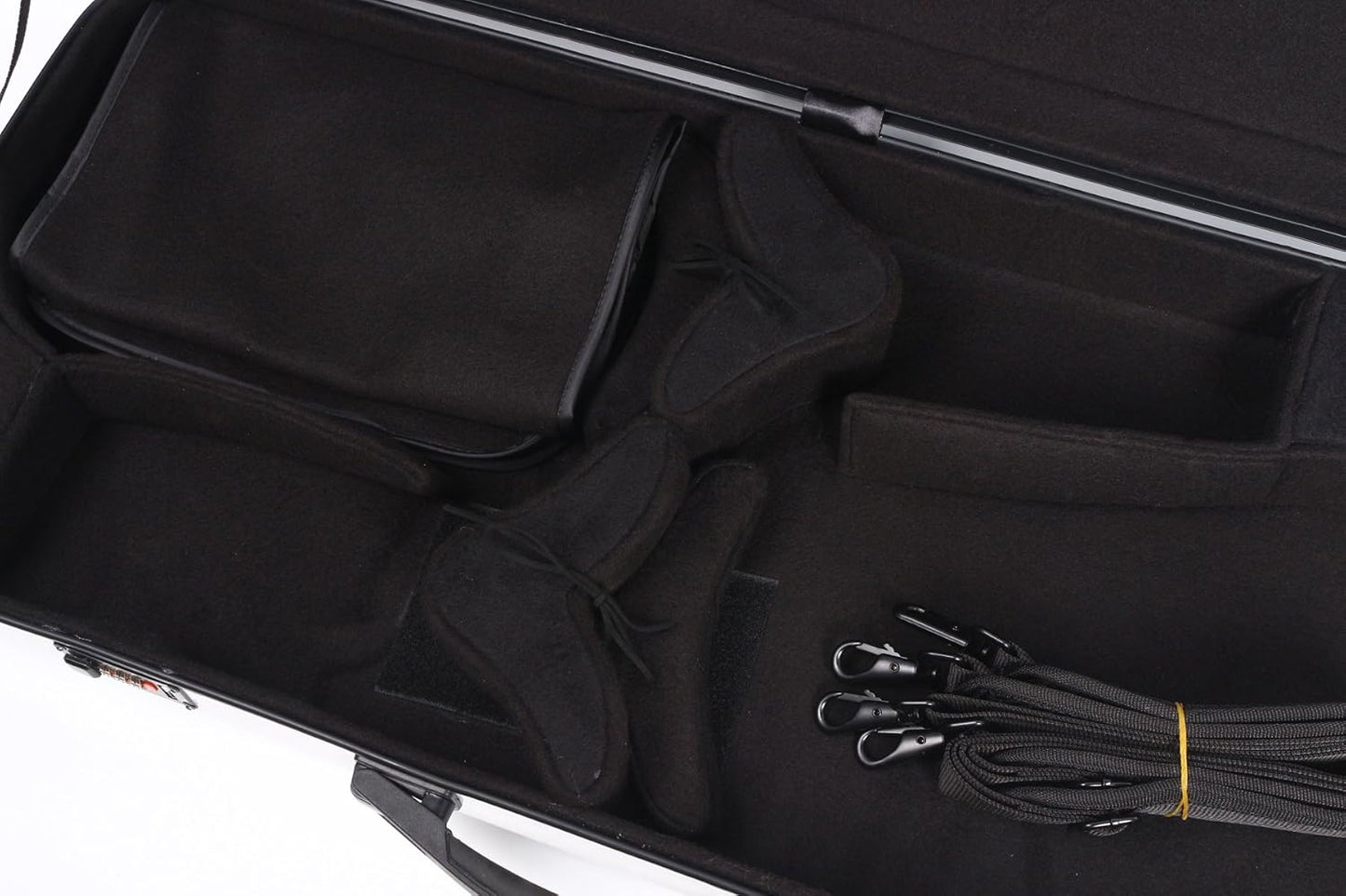 Double Violin Case for Violin/Viola Case Mixed Carbon Fiber 4/4 Full Size Black/White (White)
