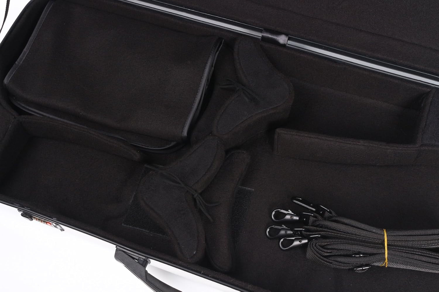 Double Violin Case for Violin/Viola Case Mixed Carbon Fiber 4/4 Full Size Black/White (White)
