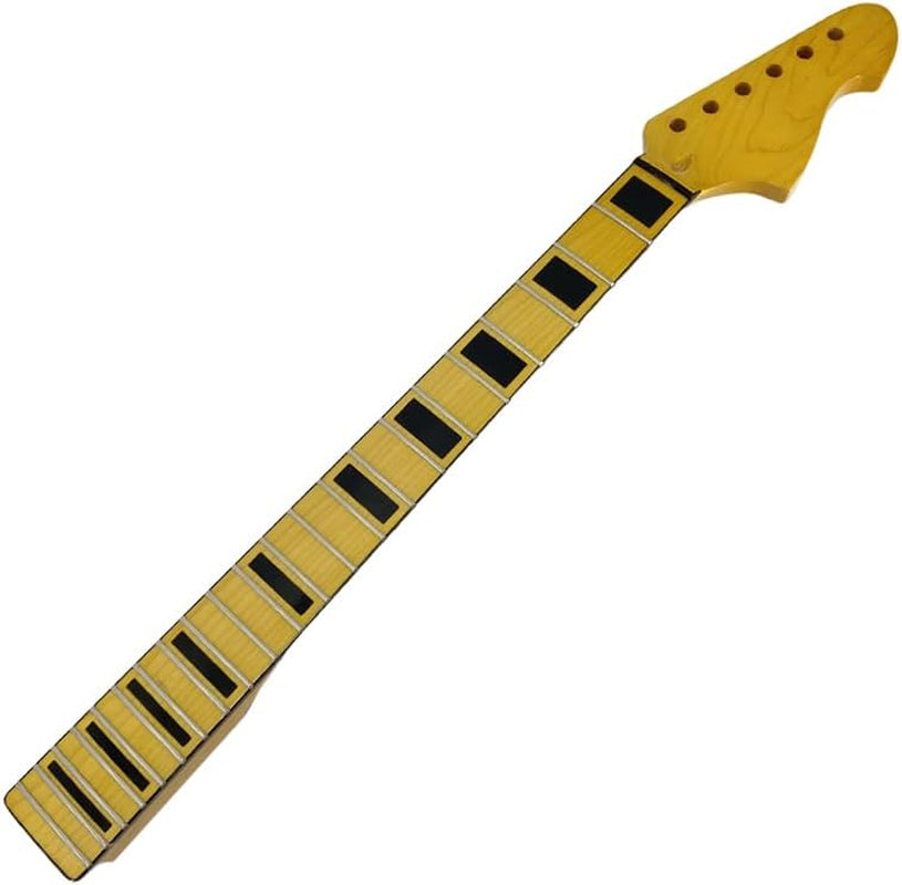 DIY Electric Guitar Neck - Maple Neck 22 Fret 25.5 Inch Maple Fretboard for Build Guitars Bolt on Heel