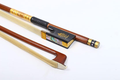 New Violin Bow 4/4 Full Size Advance Brazilwood Stick Ebony Frog Natural Bow Hair Straight Violin Bows