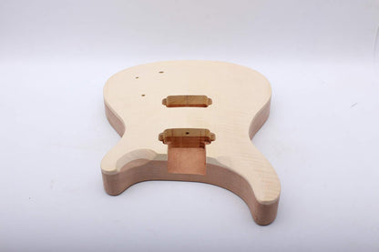 Electric Guitar Body Mahogany Maple Wood for Electric Guitar Replacement Set in Style Flame Maple Cap HH Pickups Holes