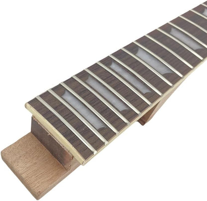 Electric Guitar Neck 22 Fret 24.75 Inch Mahogany Rosewood Fretboard Guitar Neck Replacement Set in Heel DIY Guitar Project (Standard Style)