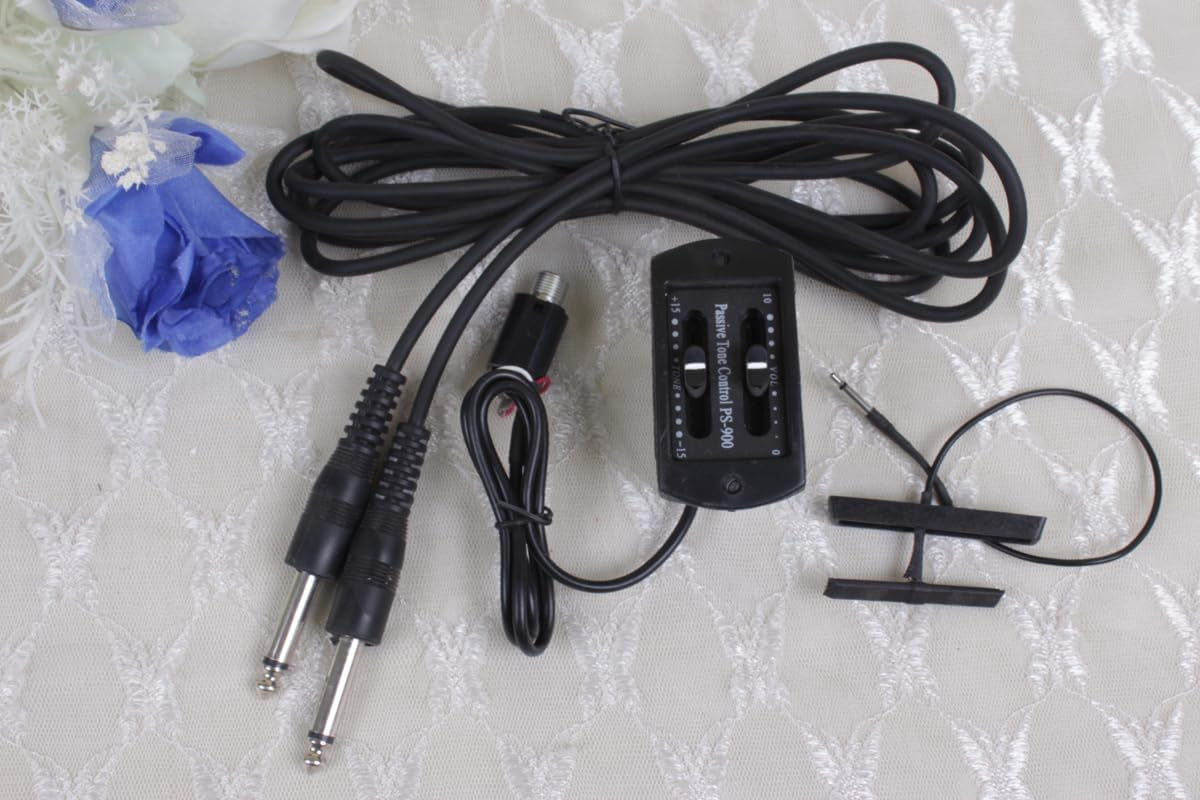 Electric Violin EQ Pickup Piezo with Plug Hole Cable Violin Outfit Stringed Instrument Parts Violin Pickups System for Electric Violin Acoustic (Big-Jack-1)
