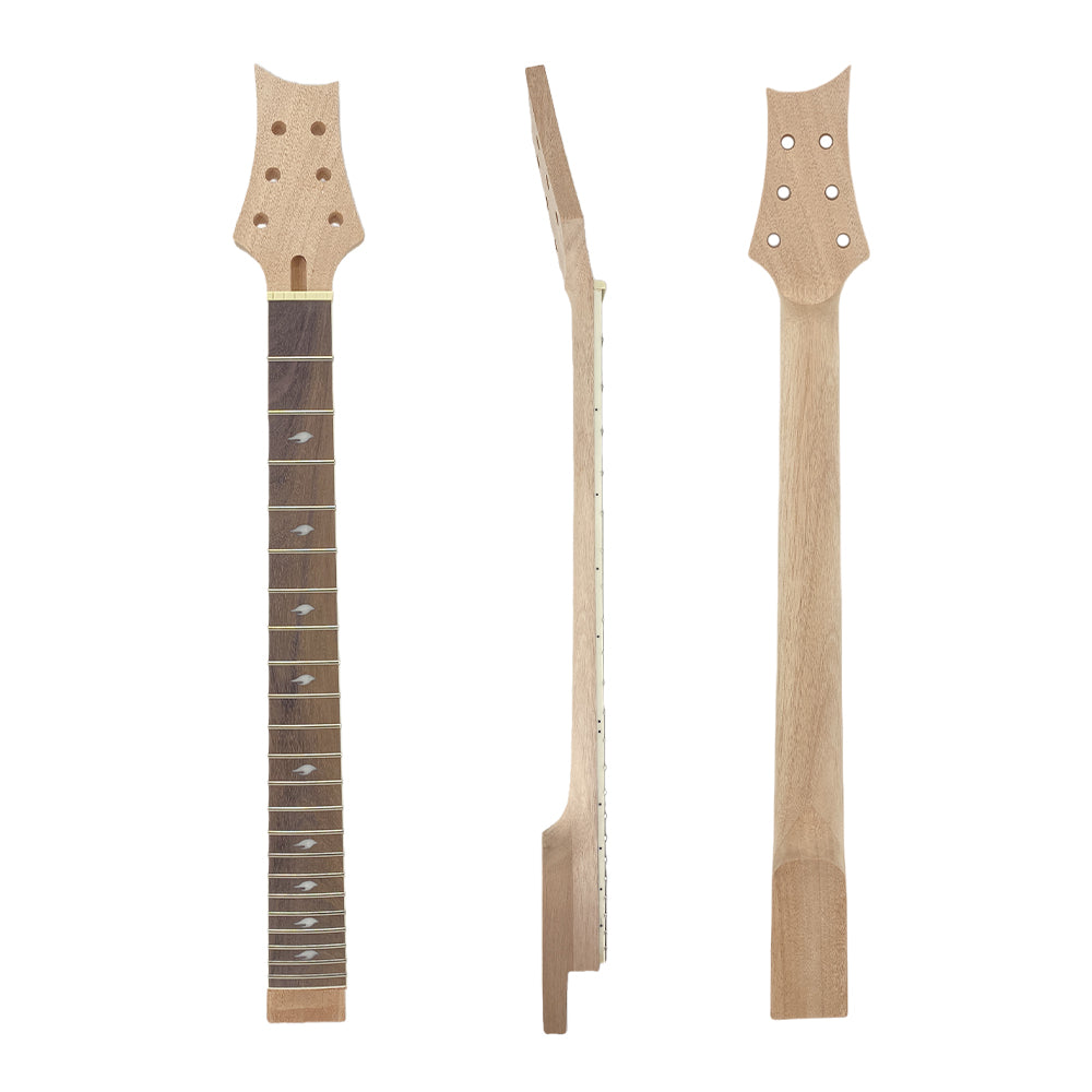 yinfente Unfinished guitar neck nice inlay replacement 22Fret 25inch Mahogany Rosewood Fretboard