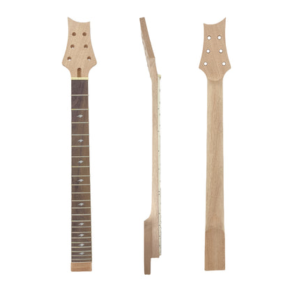 yinfente Unfinished guitar neck nice inlay replacement 22Fret 25inch Mahogany Rosewood Fretboard