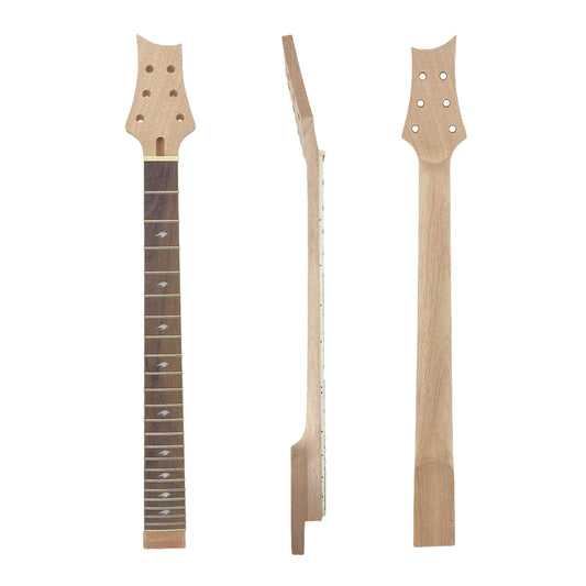 yinfente Unfinished guitar neck nice inlay replacement 22Fret 25inch Mahogany Rosewood Fretboard