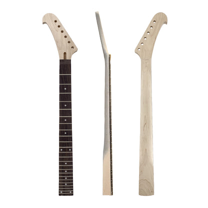Yinfente Guitar Neck 22 Fret 25.5 Inch Maple Rosewood Fretboard Reversed Headstock dots Inlay Bolt on Heel
