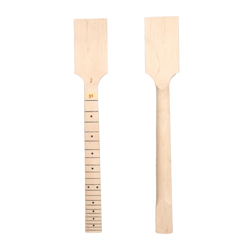 Yinfente Unfinished Guitar Neck 22 Fret for TL ST Electric Guitar Maple Fretboard Paddle Head DIY Guitar Dot Inlay (25.5Inch)