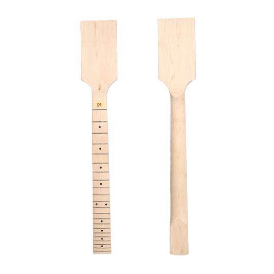 Yinfente Unfinished Guitar Neck 22 Fret for TL ST Electric Guitar Maple Fretboard Paddle Head DIY Guitar Dot Inlay (25.5Inch)