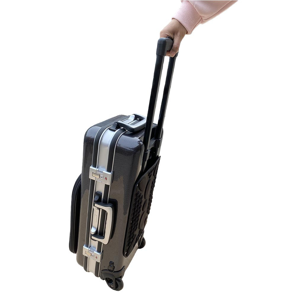 Alto Saxophone Case with Wheels - Alto Sax Bag with Pull Rod, Handle, Shoulder Strap Carbon Fiber Roller Bag Hard Shell Easy to Carry Black