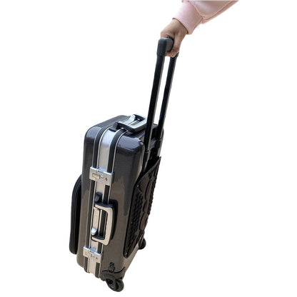 Alto Saxophone Case with Wheels - Alto Sax Bag with Pull Rod, Handle, Shoulder Strap Carbon Fiber Roller Bag Hard Shell Easy to Carry Black