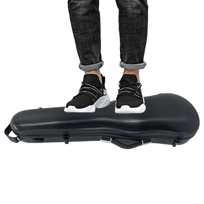 Triangle 1.95Kg Violin Case 4/4 Full Size Carbon Fiber Strong Bag 150Kg Pressure Full Size with Adjustable Backstrap Two Bow Holder（Black）
