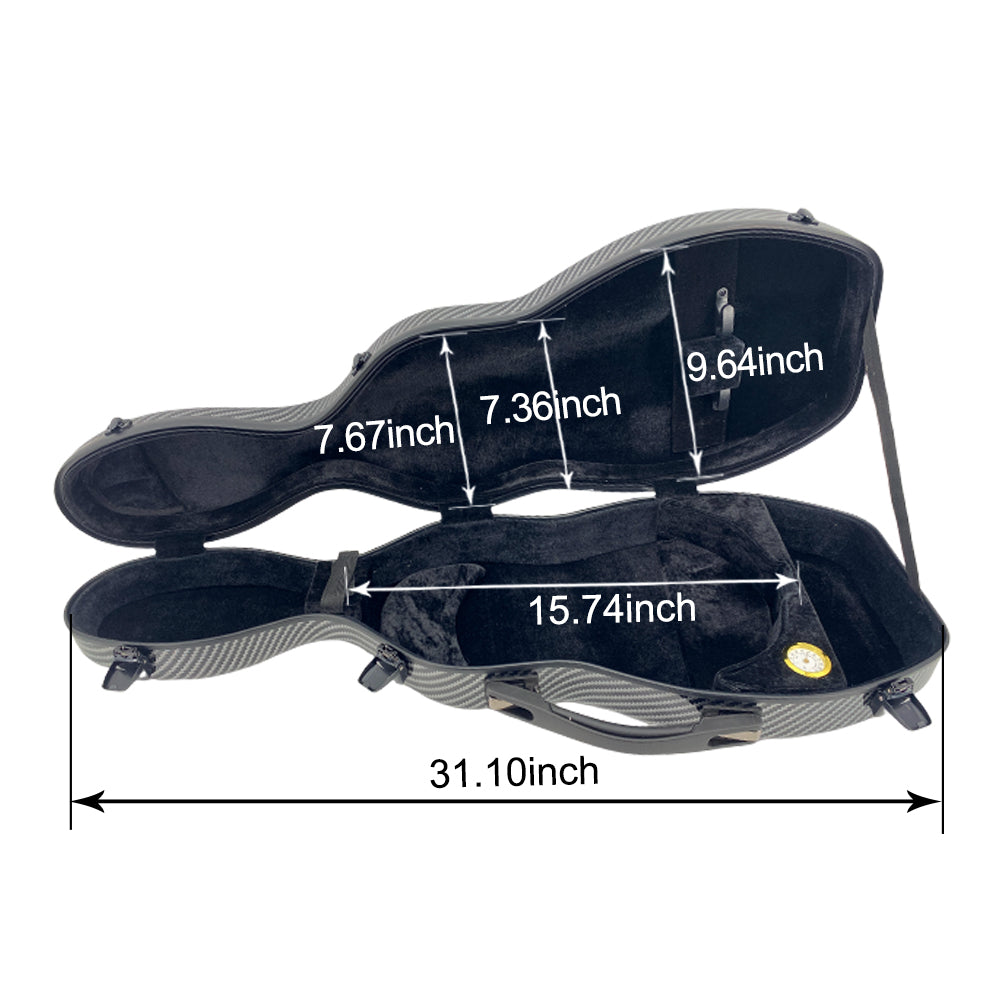 Yinfente 4/4 Full size Violin hard case Lightweight Carbon fiber Durable Handle Backstraps