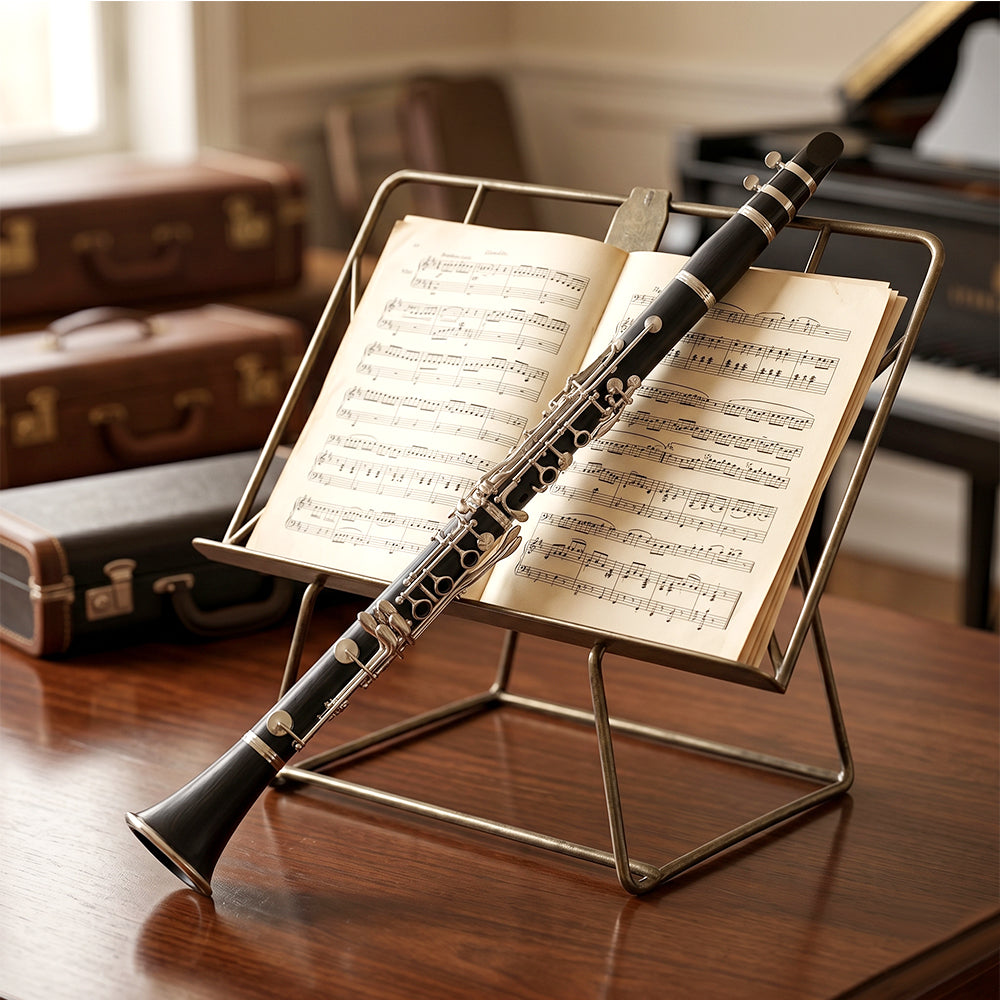 Yinfente Bb Clarinet for Beginners Student B Flat Clarinet with Ebonite Body & Nickel-Plated 17 Keys Woodwind Instrument with 2 Barrels Reeds Pads Case and Cleaning Kit