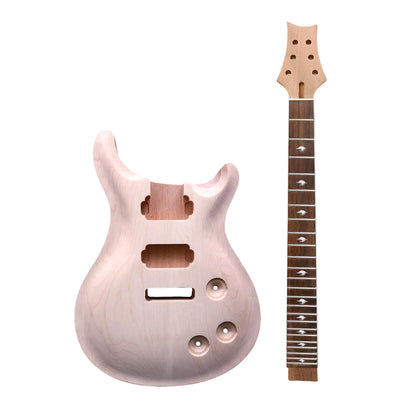 Yinfente Guitar kit Guitar Body Replacement Maple Curved Top Guitar neck 24fret 24.75inch nice lnlay