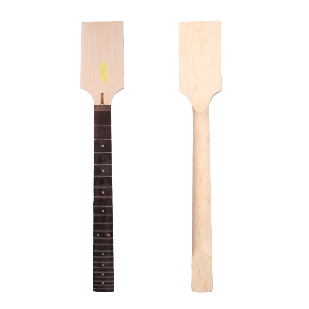 Yinfente 7String Guitar Neck 24Fret 25.5Inch Maple Wood with Rosewood Guitar Fretboard Wide Neck Paddle Head DIY Guitar Dot Inlay
