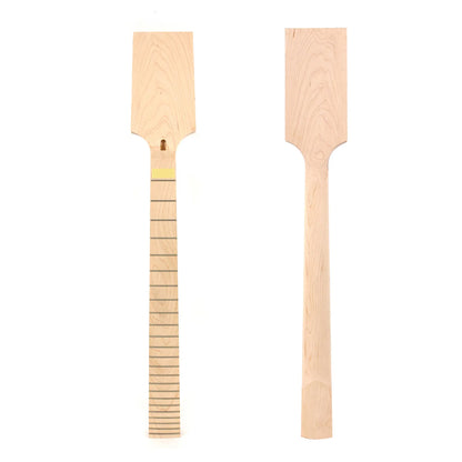 Yinfente 24 Fret New Guitar Neck 25.5 Inch Maple Fretboard Paddle head Bolt On heel No Inlay