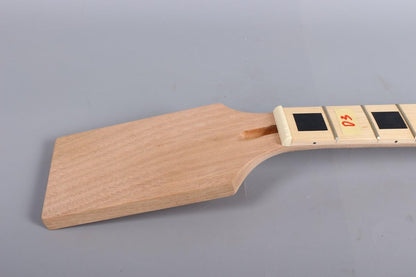 Electric Guitar Neck Replacement 22 Fret 24.75 Inch DIY Guitar Paddle Head Maple Mahogany Wood