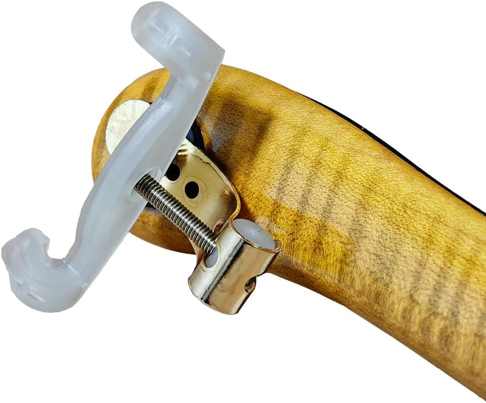 Flame Maple Violin Shoulder Rest 4/4 Full Size 3/4 Size Adjustable Height Width and Collapsible Feet Violin Part (Yellow)