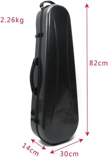 Viola Case 15-16 Inch Adjustable Viola Box Strong Light Carbon Fiber Hard Shell,Black