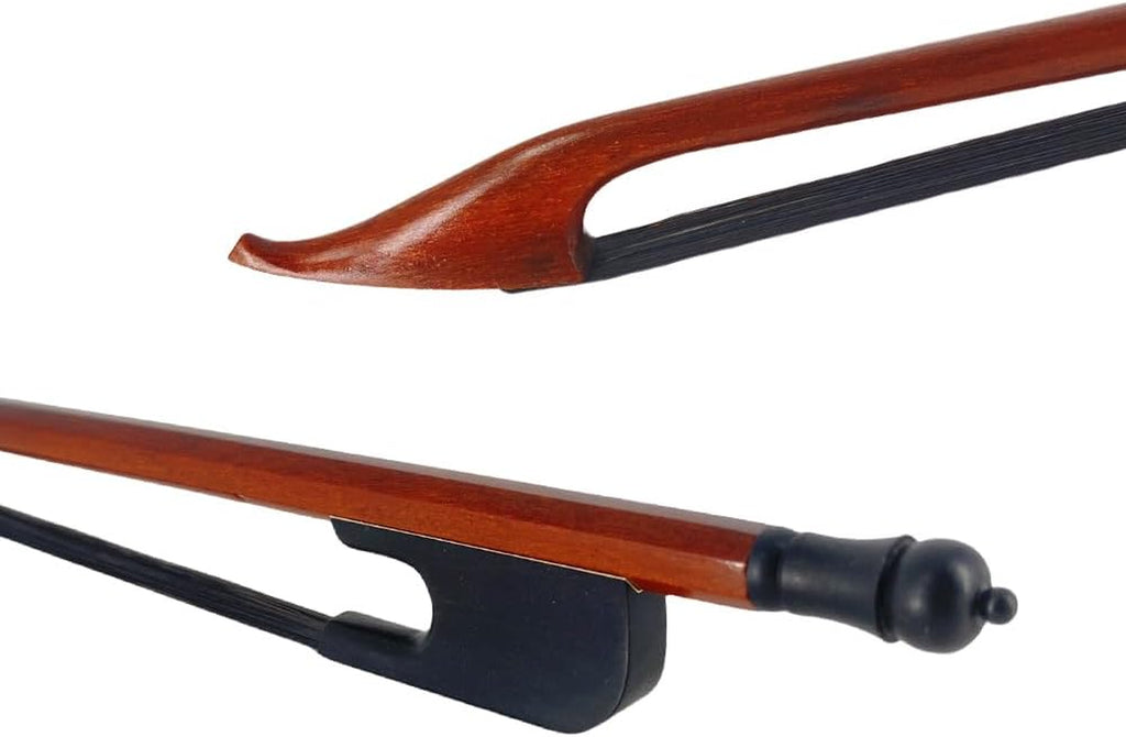 Violin Bow 4/4 Full Size Brazilwood Baroque Style Natural Black Bow Horse Hair Well Balance
