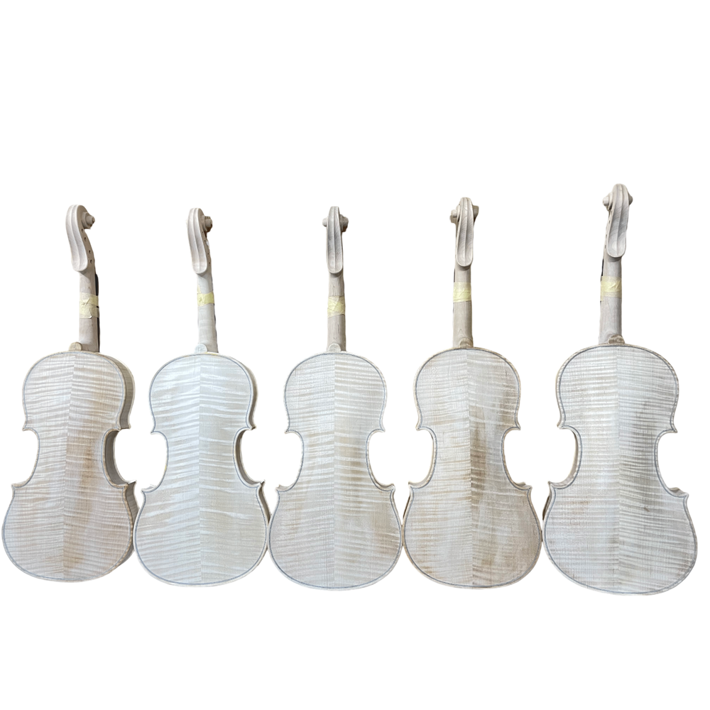 Yinfente Handmade 4/4 size Violin with Flame Maple Back white Unfinished