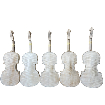 Yinfente Handmade 4/4 size Violin with Flame Maple Back white Unfinished