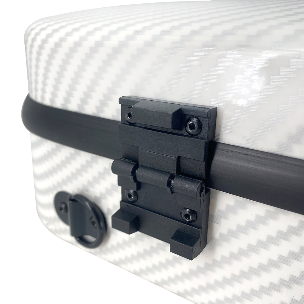 Yinfente 4/4 New Violin Case Carbon Fiber Violin Box Oblong Case Strong Light Full Size Music Sheet Bag (White)